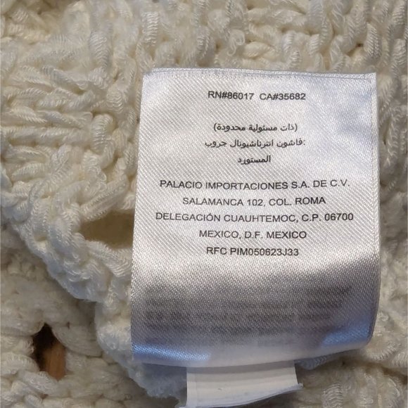 BEBE JIA Pointelle Sweater short sleeve Ivory delicate fabric sweater‎ XS - Picture 7 of 9